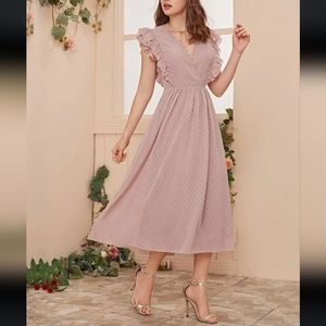 Lace Dot Ruffle Dress